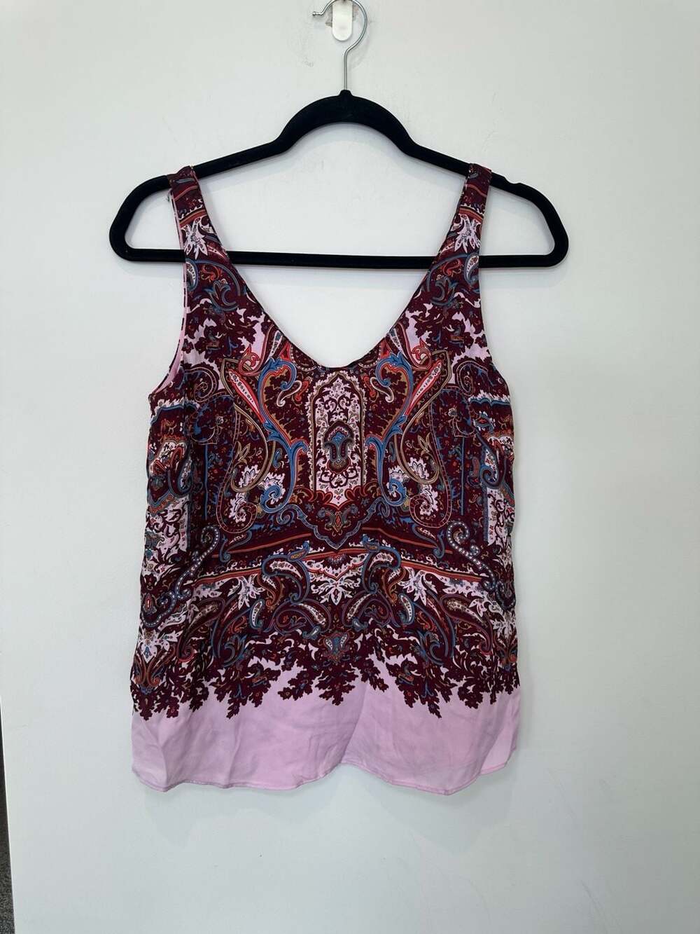 J.Crew Paisley Silk Cami Tank Top Size 0 Iced Lilac